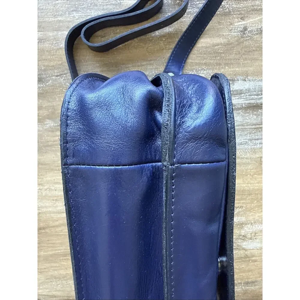 Patricia Nash Discovery Valeria Saddle Bag Navy Woven Leather LE NWT D398226